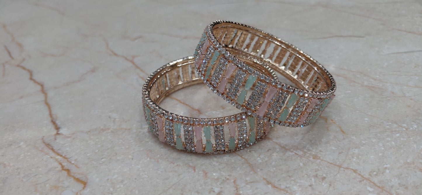 Mint Pink Kada – Set of 2