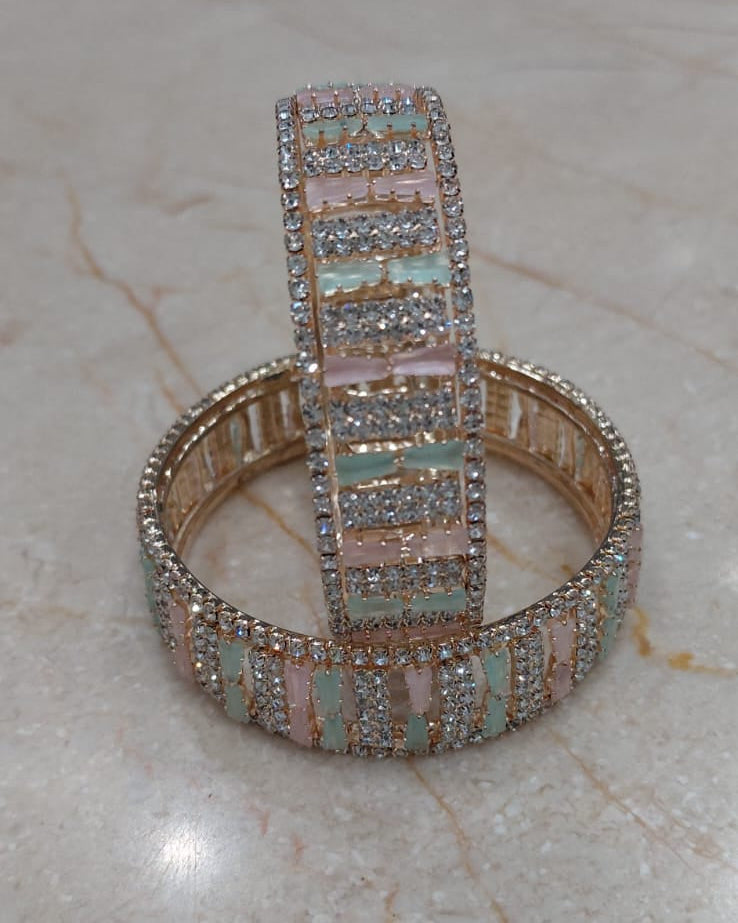 Mint Pink Kada – Set of 2