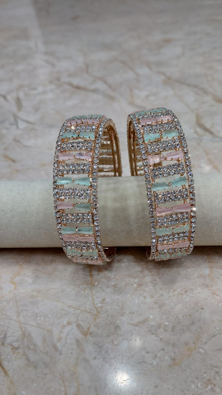 Mint Pink Kada – Set of 2